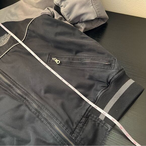 Harley Davidson Men’s Black Gray Bomber Jacket Medium - Picture 12 of 12